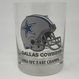 1993 DALLAS COWBOYS NFC EAST CHAMPS DRINKING GLASS - HEAD COACH JIMMY JO…